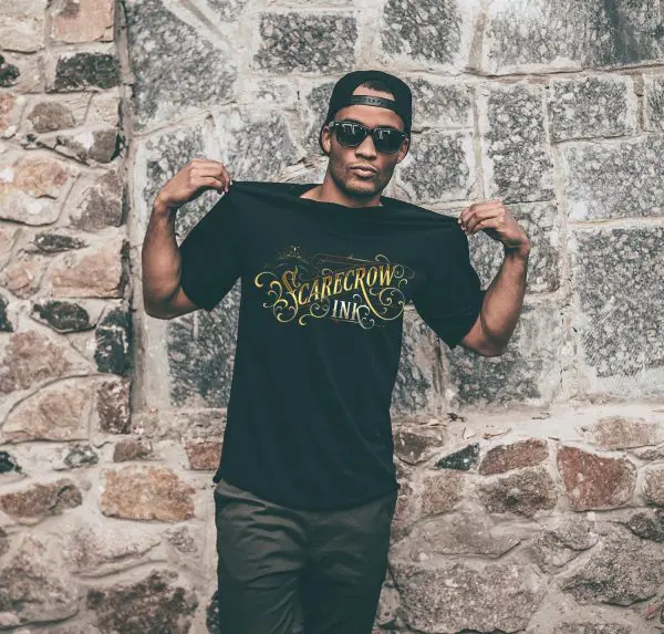 Scarecrow Vintage Logo-Black T-shirt - Image 2